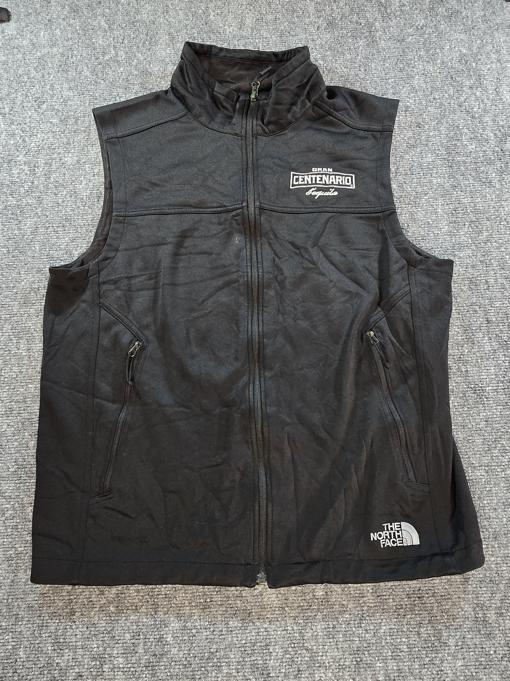 The North Face WindWall Vest Mens M Black Full Zip Softshell Logo Outdoor